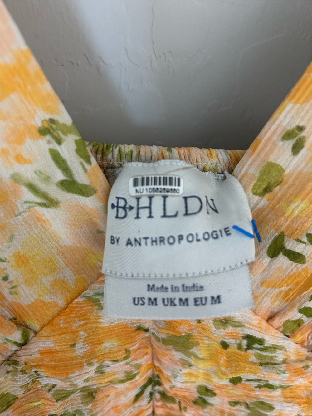 BHLDN by anthropology Naomi dress Yellow Floral V-Neck Ruffle Tiered Midi Dress - Picture 2 of 5